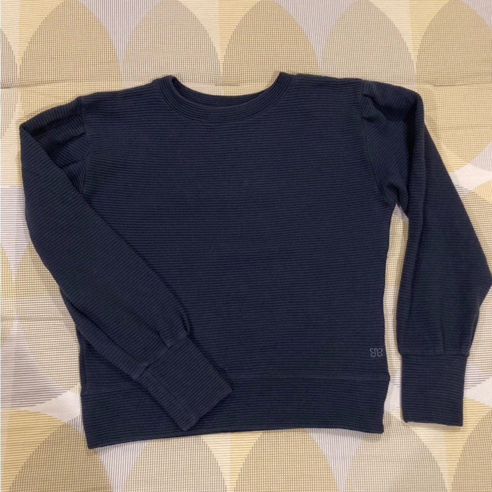 Albion Fit Serena Ribbed Top Navy